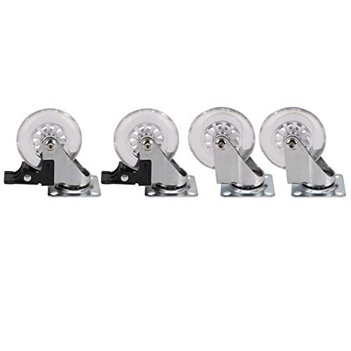 ISTOVO 4 x robuste 75 mm Lenkrollen, Trolley-Möbelrollen mit Bremsen, Tragkraft 100 kg pro Rad (Set mit 2 x Drehgelenk und 2 x Bremsen) von ISTOVO