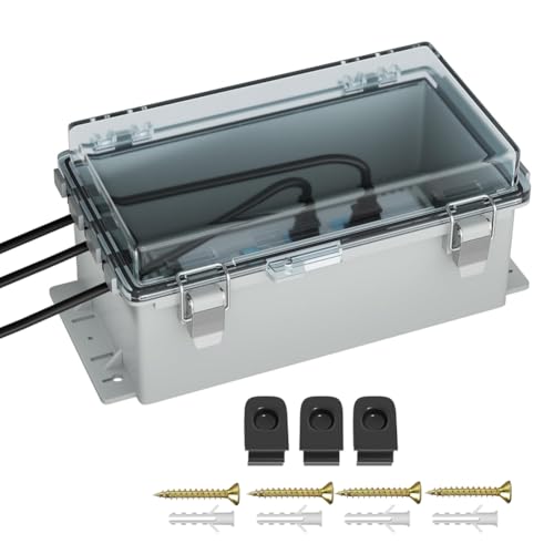 ISTOVO 9x5x4,3 Außen-Verlängerungskabel-Abdeckung für Den Außenbereich, Wasserdichte Außen-Stromkasten-Steckdosen-Stecker-Abdeckung, Kabelschutz von ISTOVO