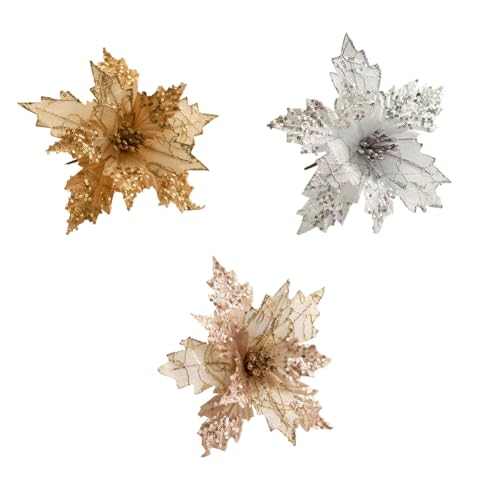 ISTOVO Große Künstliche Weihnachtsblumen zum Dekorieren Von Christbaumschmuck, Christbaumschmuck A von ISTOVO