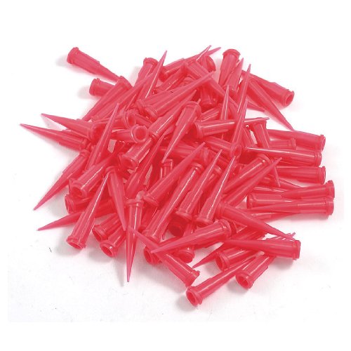 ISTOVO ISTOVO (R) 100 Stueck Kunststoff Pinhead Klebstoff Injektionsnadel, 25 Gauge, 0.26 mm Groesse oeffnung - Rot von ISTOVO