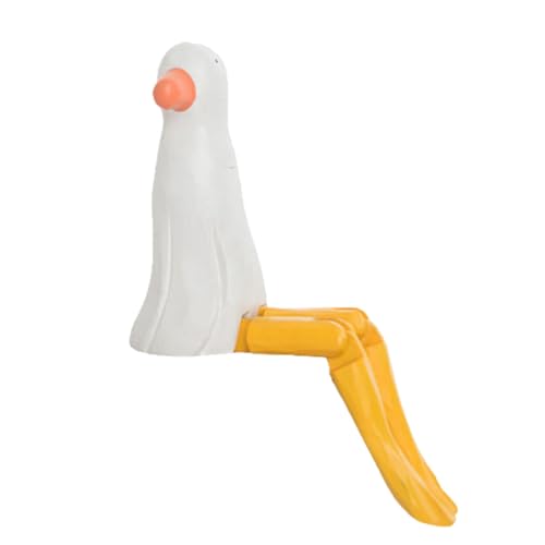 ISTOVO Langbeinige Möwe, Handgefertigt, Geschnitzte Holzdekoration, Süße Cartoon-Figur, Geschnitzte Holzpuppe, Tischdekoration, Geschenk von ISTOVO