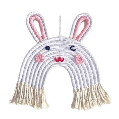 ISTOVO Regenbogen-Wandbehang, Makramee, Gewebter Regenbogen-Wandbehang, Handgewebt, Regenbogen-Kitz/Löwe, Regenbogen-Wandkunst, Wanddekoration, D von ISTOVO