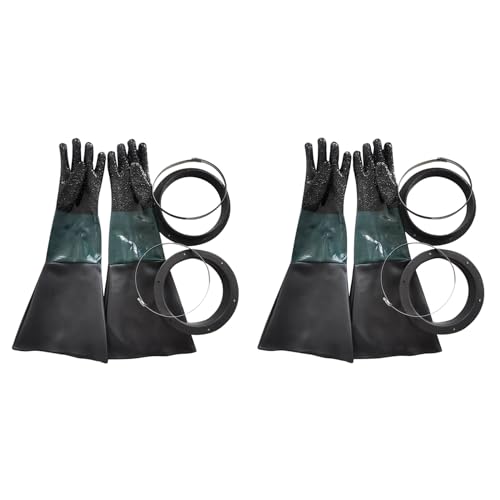 ISTOVO Sandstrahlhandschuhe mit O-Ringen für Sandstrahlschrank, Sandstrahlhandschuhe, 50 cm, 4 Stück von ISTOVO