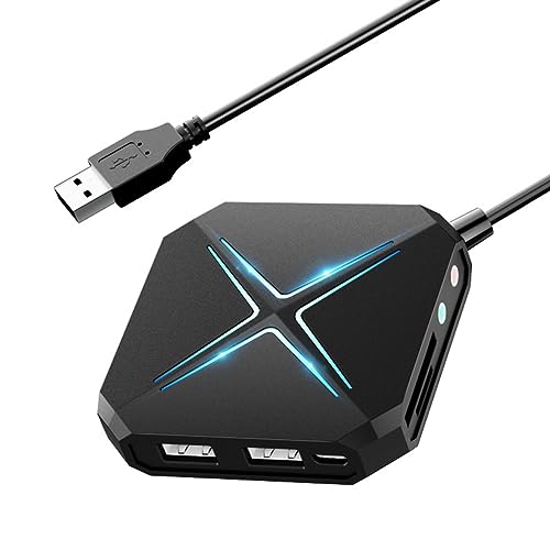 ISTOVO Verteiler USB 3.0 1 Ziehen 6 Schnell mit Soundkarte TF SD Karte Multifunktionale Konvertierung Extensions Konzentrator Einfach zu bedienen Schwarz von ISTOVO