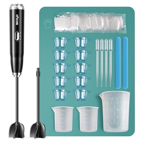 ISTOYO Epoxidharz Mixer Kit, Handheld Batterie Epoxidharzrührer zur Minimierung von Blasen für Harz, Mixer Epoxidharz mit Messbechern Set, Harzzubehör, Harzformen von ISTOYO