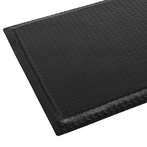 ISXACFF Anti-Müdigkeitsmatten, industriell, 90 x 180 cm dick, ergonomisch, stehend, Bodenmatte, Küchenmatte zum Stehen, strapazierfähig, kommerzielle Diamantplatte, Bordüre, Sicherheit, Schwarz ISXACFF Anti-Müdigkeitsmatten, industriell, 90 x 180 cm dick, ergonomisch, stehend, Bodenmatte, Küchenmatte zum Stehen, strapazierfähig, kommerzielle Diamantplatte, Bordüre, Sicherheit, Schwarz von ISXACFF