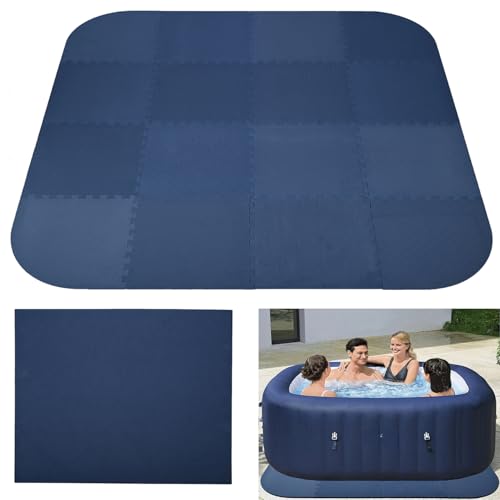 ISXACFF Whirlpool-Matte, 214 x 214 cm, 1,27 cm dick, großes aufblasbares Whirlpool-Pad, ineinandergreifende EVA-Schaum-Polsterung, Grundierung, für Innen- und Außenbereich, Bodenbelag, Bodenmatte ISXACFF Whirlpool-Matte, 214 x 214 cm, 1,27 cm dick, großes aufblasbares Whirlpool-Pad, ineinandergreifende EVA-Schaum-Polsterung, Grundierung, für Innen- und Außenbereich, Bodenbelag, Bodenmatte von ISXACFF