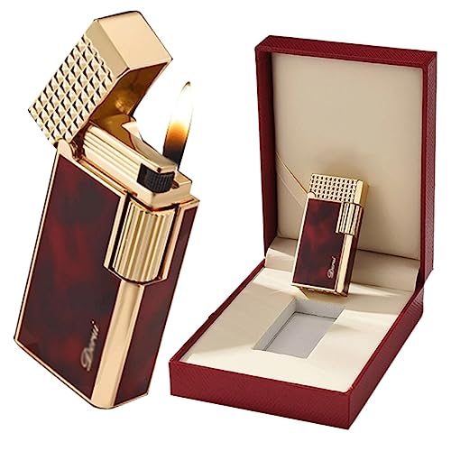 Kerosinfeuerzeug mit Geschenkbox, Metallfeuerzeug mit Clamshell-Seitenzündung, for for Männer und Frauen (Color : Rot) von ISolay