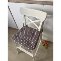 Sitzkissen Für Kinderhochstuhl "Ingolf" Von Ikea "Anthrazit Sterne Weiß" Westfalenstoff von IStmain