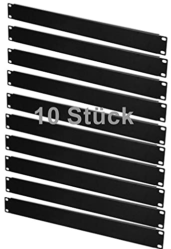 Spar-Pack 10 Stück 19"-Blindplatten/Rackblenden - 1 HE - stabile Metall-Version - schwarz von IT-BUDGET GmbH