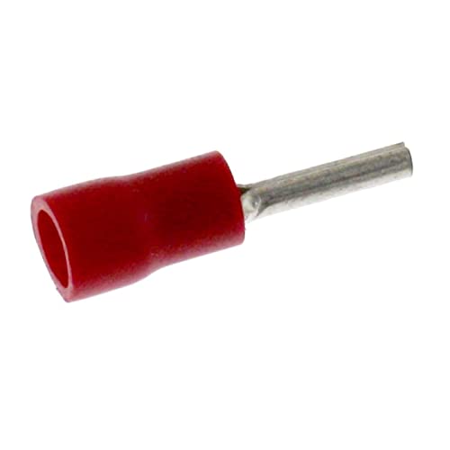 25x Stiftkabelschuh teilisoliert 0,5-1,5mm² rot ; Klemmstift Kabelschuh von IT-Tronics