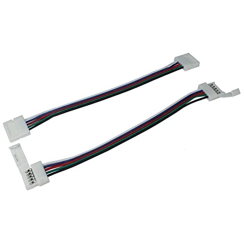 5x Verbinder Connector für RGBW RGB+W 10mm LED-Streifen ; 2 Clips + Kabel 50cm von Lumonic