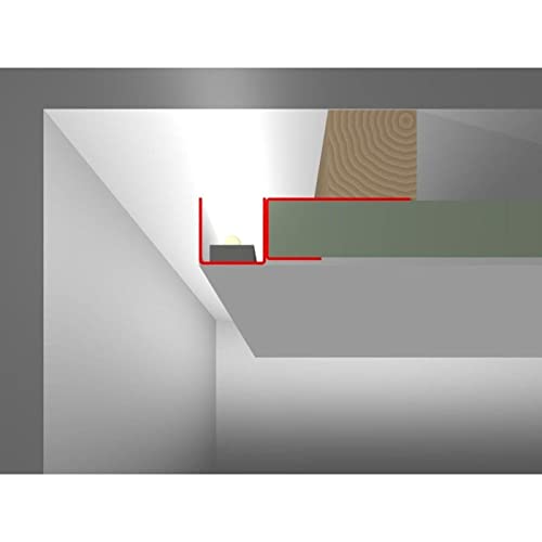 2m LED Trockenbauprofil DSL für schwebende Flächen für Gipskartonplatten Stahl Zinkblech von Lumonic