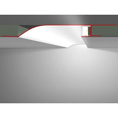 2m LED Trockenbauprofil R10-F mit Reflektor-Sichtschenkel für Gipskartonplatten Stahl Zinkblech von Lumonic