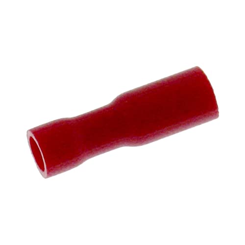 Lumonic 25x Flachsteckhülse 0,5-1,5mm² in rot I Flachsteckhülsen für Flachstecker 0,8mm x 2,8mm I Kabelschuhe Flachstecker vollisoliert von IT-Tronics
