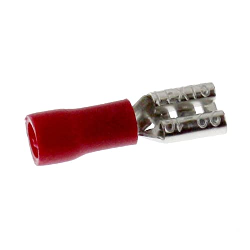 Lumonic 25x Flachsteckhülse 0,5-1,5mm² in rot I Flachsteckhülsen für Flachstecker 0,8mm x 4,8mm I Kabelschuhe Flachstecker teilisoliert von IT-Tronics