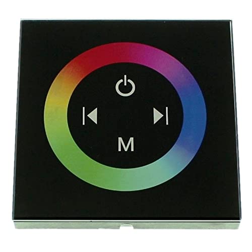 RGB LED Touch Panel Controller schwarz TM08 12.24V 288W Glas Design Optik für Farbwechsel Streifen 4-Pin von Lumonic