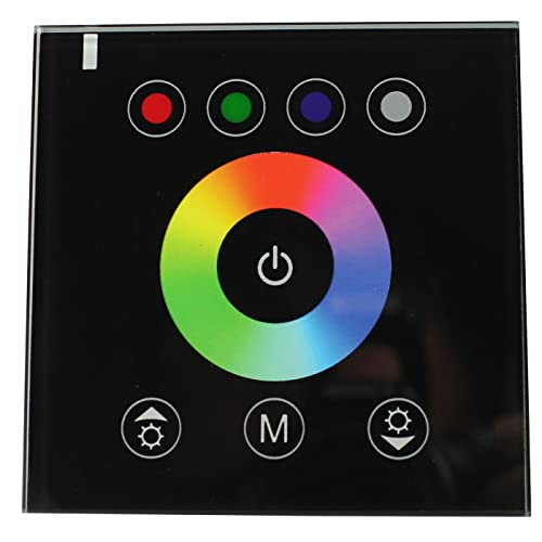 RGBW LED Wand Touch Panel Controller 12.24V 384W Glas Design Optik für Farbwechsel Streifen 5-Pin von Lumonic