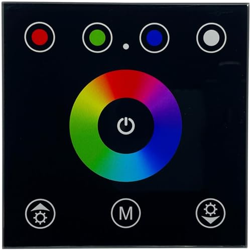 RGBW LED Wand Touch Panel Controller 12.24V 384W Glas Design Optik für Farbwechsel Streifen 5-Pin von Lumonic