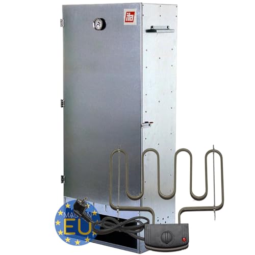 ITA Elektrischer Räucherofen 7003 - Premium XL Räucherschrank 111 cm mit Elektroheizung - Legierter Stahl - Qualität Made In EU Direkt vom Hersteller - Smoker zum Kalträuchern & Heißräuchern von ITA