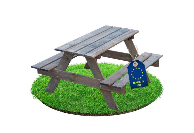 ITA Garten-Kindersitzgruppe Kindersitzgarnitur aus Holz - Kinder Picknicktisch mit 2 Bänken, Kinder Sitzgruppe für Indoor & Outdoor von ITA