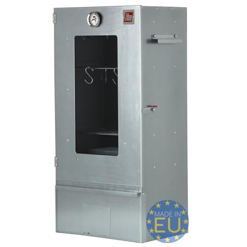 ITA Räucherofen 7000 - Premium Räucherschrank mit 3 Etagen - Legierter Stahl, mit Sichtfenster & Thermometer - EU Qualität Direkt vom Hersteller - Smoker zum Kalträuchern & Heißräuchern von ITA