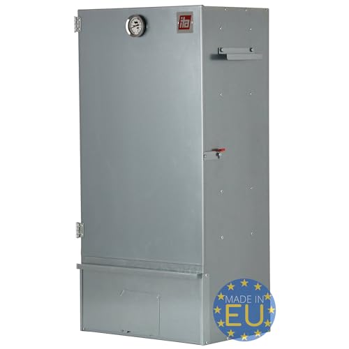 ITA Räucherofen 7001 - Premium Räucherschrank mit 3 Etagen 81 cm - Legierter Stahl - Qualität Made In EU Direkt vom Hersteller – Smoker zum Kalträuchern & Heißräuchern – Für bis zu 7kg Fleisch von ITA