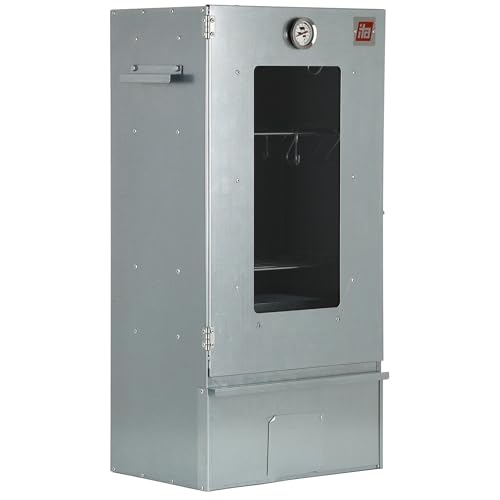 ITA Räucherofen 7002 - Premium Räucherschrank aus Edelstahl - 3 Etagen 81 cm - Sichtfenster - Qualität Made In EU Direkt vom Hersteller - Smoker zum Kalträuchern & Heißräuchern von bis zu 7kg Fleisch von ITA