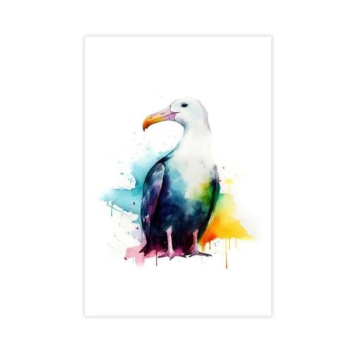 ITADGF Aquarell-Tier-Albatros-Leinwand-Poster, Wandkunstdruck, Bild, Gemälde, 30 x 45 cm ITADGF Aquarell-Tier-Albatros-Leinwand-Poster, Wandkunstdruck, Bild, Gemälde, 30 x 45 cm von ITADGF