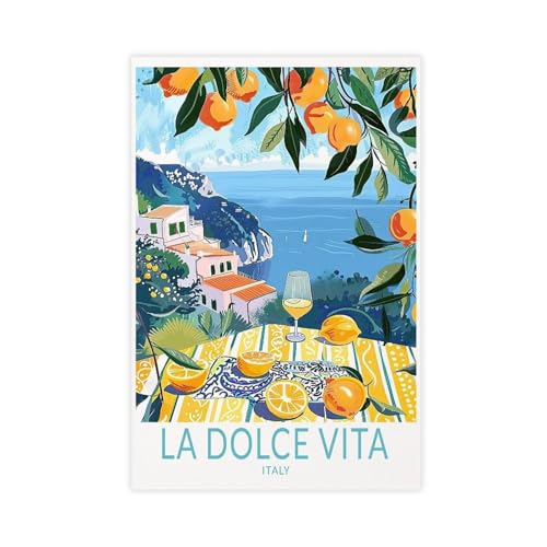 ITADGF Italienische Zitronen-Poster, La Dolce Vita Küste, Leinwandposter, Wandkunstdruck, Bild, Gemälde, 50 x 75 cm ITADGF Italienische Zitronen-Poster, La Dolce Vita Küste, Leinwandposter, Wandkunstdruck, Bild, Gemälde, 50 x 75 cm von ITADGF