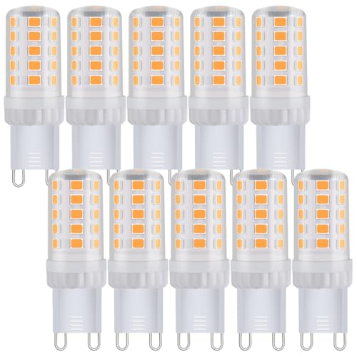 ITALASA 10er Pack G9 LED Lampe,4W Leuchtmitte,entspricht 30W-40W Halogenlampe,Warmweiß 3000K Birne,kein Flackern, nicht dimmbar von ITALASA