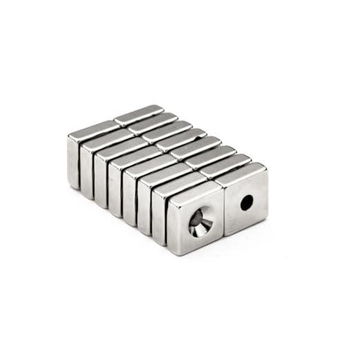 ITALFITMAGNETI | 16 Stück - Neodym-Magnetblöcke mit Bohrung, Haftkraft 4,20 Kg - Länge 15 mm x Breite 15 mm x Dicke 5 mm Bohrung 4,3 Anschraubbar von ITALFIT MAGNETI S.R.L.