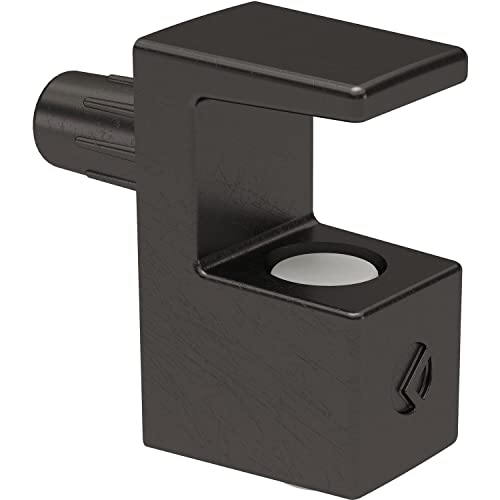 Glasbodenträger GRACE zum Stecken, 5-6 mm Glas, Zamak vernickelt schwarz von ITALIANA FERRAMENTA