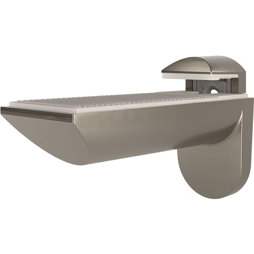 ITALIANA FERRAMENTA 16102020YD Tablarträger 7-41 eff. Italiana Wandkonsole Kaiman-Klemmträger für Glas, Holz und Kunststoff Materialstärke 7-41mm Regalbodenhalter, Zinkdruckguss Edelstahl-Effekt von ITALIANA FERRAMENTA