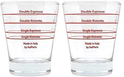 ITALPARTS VIA CREMA [2 Stück] Espresso Shotglas Espresso-Glas, Espresso Messbecher, Espresso Shot Glas (2) Shot Glas, Barista, Kaffeezubehör von VIA CREMA
