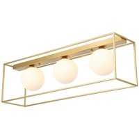 Italux - Mediamo - Modern Flush Deckenleuchte Golden 3 Light mit weißem Farbton, G9 von ITALUX