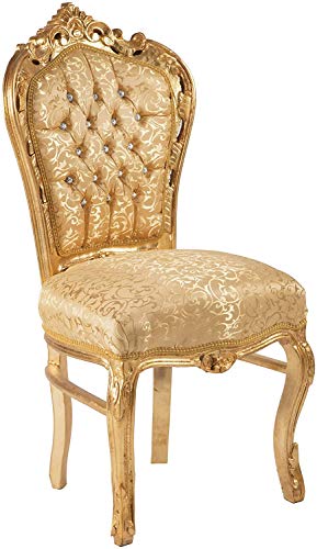 Stuhl Barock aus Damastseide, Gold von ITALUX MORE LIGHT