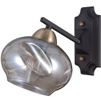 Bastiano - Industrie- und Retro-Wandleuchte Schwarz Matt 1 Licht mit Cognac-Schirm, E14 - Italux Bastiano - Industrie- und Retro-Wandleuchte Schwarz Matt 1 Licht mit Cognac-Schirm, E14 - Italux von ITALUX