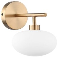 Fiorenzo - Moderne Wandleuchte Messing 1 Licht mit weißem Schirm, G9 - Italux Fiorenzo - Moderne Wandleuchte Messing 1 Licht mit weißem Schirm, G9 - Italux von ITALUX