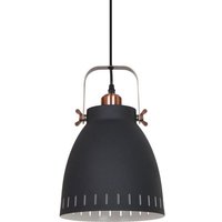 Franklin - Industrieller und Retro hängender hängender Graphit, rotes Kupfer 1 Licht mit Graphitschirm, E27 - Italux von ITALUX