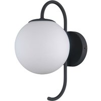 Gela - Industrie- und Retro-Wandleuchte Schwarz 1 Licht mit weißem Schirm, G9 - Italux von ITALUX