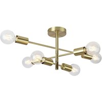 Italux - Atlantico Industrielle Retro-Deckenlampe mit 6 Leuchten, mehrarmig, halbbündig, E27 von ITALUX