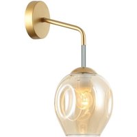 Italux Borgo - Moderne Wandleuchte Golden, Honey 1 Light mit Bernsteinschirm, E27 Italux Borgo - Moderne Wandleuchte Golden, Honey 1 Light mit Bernsteinschirm, E27 von ITALUX