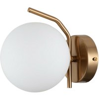 Italux - Carimi - Moderne Wandleuchte Honey Brass 1 Light mit weißem Schirm, G9 von ITALUX