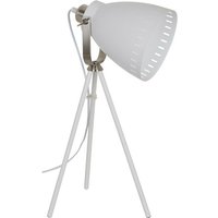 Italux Franklin - Industrie- und Retro-Stehlampe Weiß, Satin Nickel 1 Licht mit weißem Schirm, E27 von ITALUX