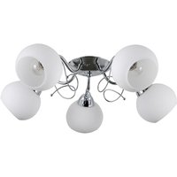 Italux Masseri - Stilisierte bündige Deckenleuchte Chrom, Weiß 5 Licht mit weißem Farbton, E27 von ITALUX