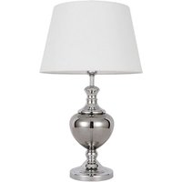 Italux - Korrez - Klassische Tischleuchte Chrom 1 Leuchte mit weißem Schirm, E27 von ITALUX