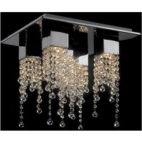 Larix - Classic Flush Deckenleuchte Chrome 5 Light mit Kristallschirm, GU10 - Italux von ITALUX