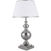 Letto - Klassische Tischleuchte Chrom 1 Leuchte mit weißem Schirm, E27 - Italux Letto - Klassische Tischleuchte Chrom 1 Leuchte mit weißem Schirm, E27 - Italux von ITALUX