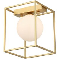 Italux - Mediamo - Modern Flush Deckenleuchte Golden 1 Light mit weißem Farbton, G9 von ITALUX